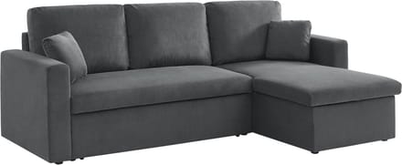 sweeek - Corduroy hoekslaapbank, ida, 3-zits