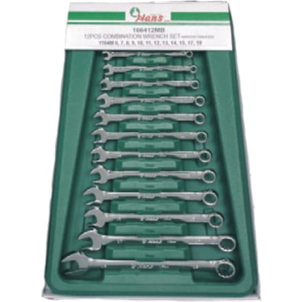 Steeksleutels, steeksleutelset HANS 12 stuks(6 mm-19 mm) gepolijst