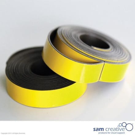 Sam Creative Magneetband 10mm - Whiteboard - Geel - 2 rollen