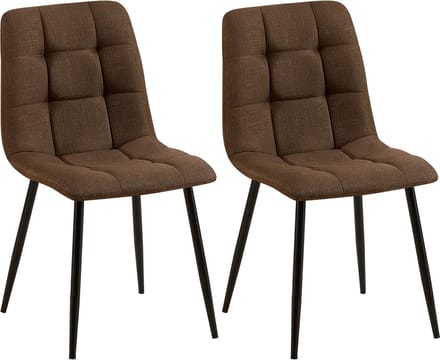 CLP Tilde Set van 2 eetkamerstoelen - Zonder armleuning - Industrieel - Stof/bruin