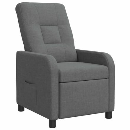 vidaXL - Recliner - Donkergrijs - Stof