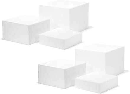 Set van 6 Luxe Glanzend Witte Acryl Kubus Display Houders voor Sieraden en Figuren