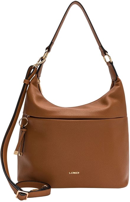 L.CREDI schoudertas Maite Hobo Bag Cognac bruine