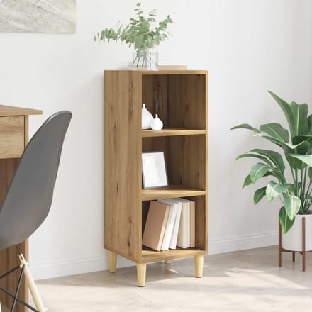 vidaXL - Dressoir - Artisan - Eiken - 34,5 - x - 32,5 - x - 90 - cm - Bewerkt - hout