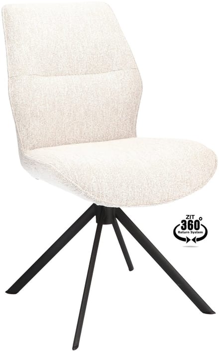 Icon Living - Stoel Lux - Stof Lodge Linen - Leg Black 360° Return-System