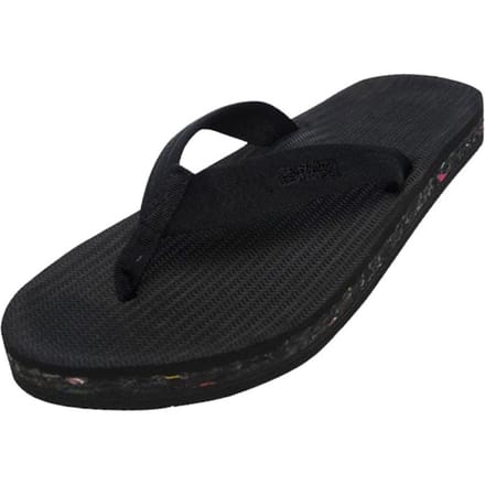 Indosol Zwarte Slipper Teenslipper Reversole Flip Flops - Black (W6-7) black