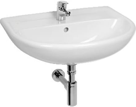 Jika Lyra Plus Wastafel H19.5xD49cm 1 kraangat Rond Keramiek Wit