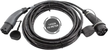 Ratio Basic Line laadkabel auto | type 2 naar type 2 | 7.4 kW | fase 1 - 32A | 10 meter