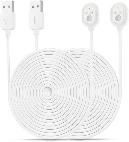 Oplaadkabel Bewakingscamera - Magnetische Kabel - Continue Stroomvoorziening - Weerbestendig Ontwerp - 2 stuks 9m - Wit