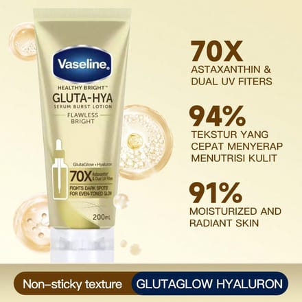 Vaseline - Healthy Bright Gluta-Hya Serum Burst Lotion Flawless Bright Regular 200ml