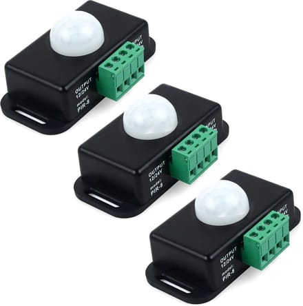 Allecto - PIR Sensor LED Switch Controller - Bewegingsdetectie voor LED Strips - 12V/24V - Eenvoudige installatie - Geschikt voor verlichting - Com...