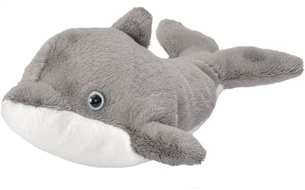 Wild Republic Knuffel dolfijn - grijs - 13 cm - pluche - knuffeldier - dolfijnenknuffel - oceaan dieren