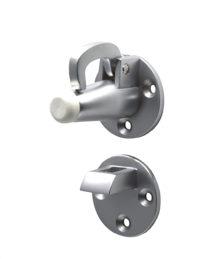 Deurvastzetter - met valhaak - 38mm - Messing mat chroom - S&B - 251300.9
