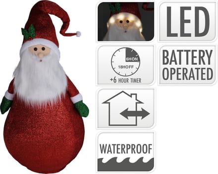 Kerstman Staand - 140cm - LED - Warm wit licht