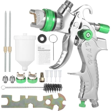 Geevorks Gravity Feed Air Spuitpistool HVLP Spuitpistool met 600ML Cup 1,4 mm 1,7 mm 2,0 mm mondstuk
