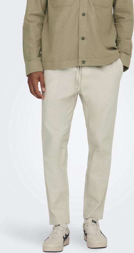ONLY & SONS Joggingbroek ONSLINUS Tapered fit Linnen Joggingbroek