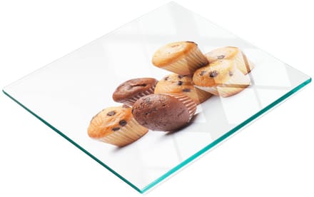 Keukenplank van gehard glas met decoratieve muffinafbeeldingen, 60x52 cm