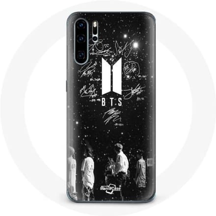 Coque pour Huawei P30 - BTS - Membres Signature - Souple - Noir - Synthétique
