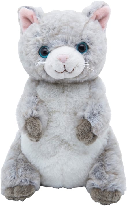 Cute since 1999 - Knuffel Grijze Kat - Zittende Kat Speelgoed- Baby knuffel - 21cm