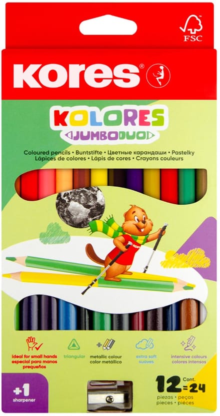 Kores - Kolores - Jumbo Dou 12 Coloured Pencils (93252)
