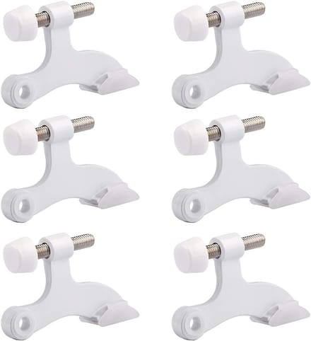 6x Verstelbare Witte Deurstoppers voor Scharnieren
