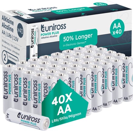 Uniross LR6 AA Power Plus Alkaline AA Battery Box 40
