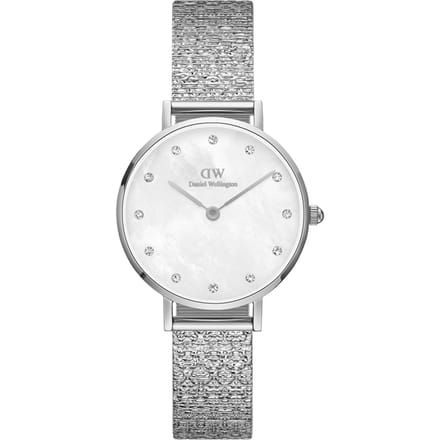 Daniel Wellington DW Watch Petite Lumine Pressed Piano White MoP Silver 28mm