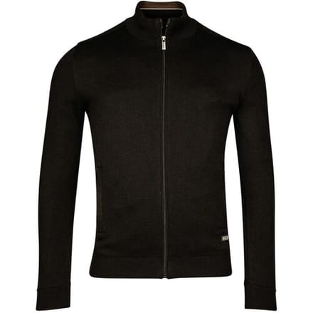Baileys Vest Cardigan Zip Lined Single Knit Subtle Structure Zwart / male