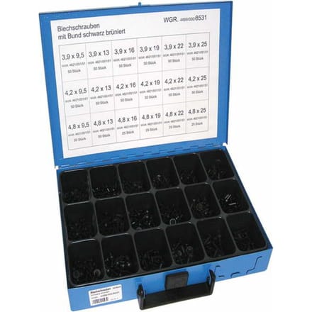Dresselhaus Plaatbouten Assortiment – 800-delig – Zwart galvanised
