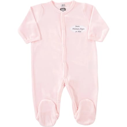 Velours pyjama met voorkantopening voor baby Trois Kilos Sept (x6)