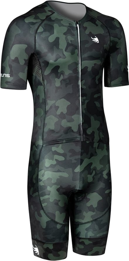 BTTLNS trisuit - triathlon pak - trisuit korte mouw heren - Typhon 2.0 CAMOU - groen - L