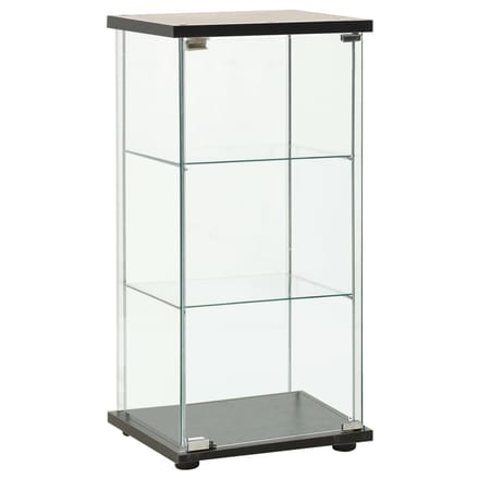 vidaXL - Vitrinekast - gehard - glas - zwart