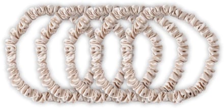 Zijden Scrunchies Peach Blush Deluxe set van 5 - 22 Momme - Silk Heaven