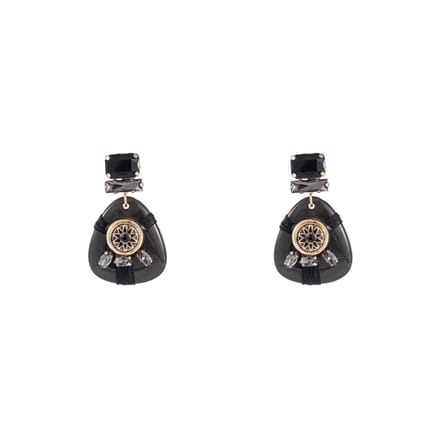 Go Dutch Label Oorknoppen roped dangle Zwart