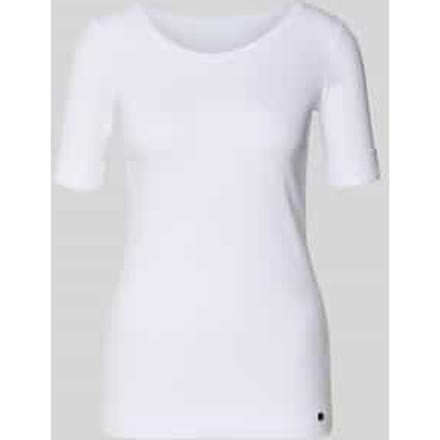 T-shirt met mouwomslag en ronde hals