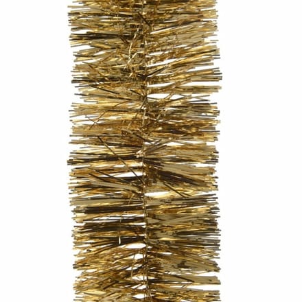 Decoris Kerstslinger - 5x - guirlande - goud - glanzend lametta - 270 cm