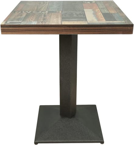 Hoge Vierkante Bartafel van Metaal en Hout voor 4 Personen
