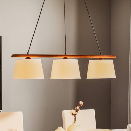 Lamkur Hanglamp Sweden, 3-lamps, walnoot eiken