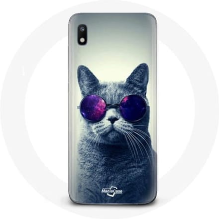 Hoesje voor Samsung Galaxy A10 Kat Paarse Brilstijl