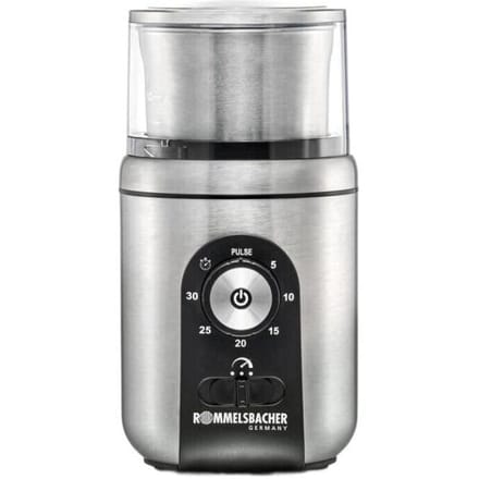 Rommelsbacher Koffie- & Kruidenmolen EGK 250 - Roestvrij Staal - 200 W - 2 Maalbekers - Pulsefunctie - 10,5 x 11,5 x 20,2 cm