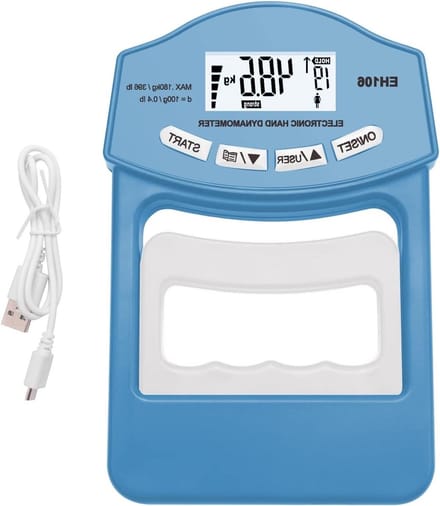 Digitale Krachtmeter - Hand Dynamometer - Sport Training - USB Oplaadbaar - 180 KG - Blauw