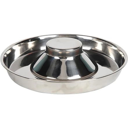 Hondenbak RVS Slow Feeder Hondenbak 26cm Diameter Cadeau gray
