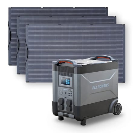 ALLPOWERS Solar Generator Kit 4000W (R4000 + SF200 200W Flexible Solar Panel) - R4000+3PCS SF200 200W Solar Panel