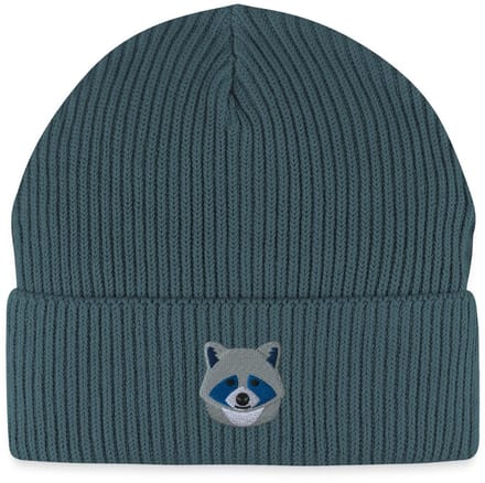 Geborduurde Wasbeer Kop Uniseks Bio Fisherman Beanie
