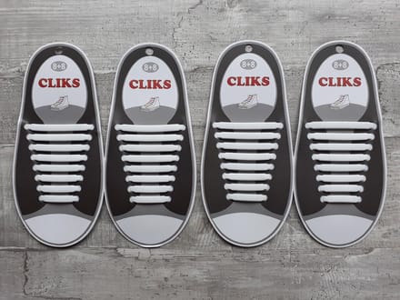 2 stuks Elastische Veters Wit - Zonder Strikken - 1 Paar Schoenen - Kinderen & Volwassenen - CLIKS