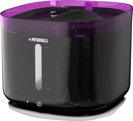 Petrebels Drinkfontein Kat - Draadloos - Bewegingssensor - Waterfontein incl. Filter - 2 Liter - Met LED - Fluisterstil - Jet 19 Zwart