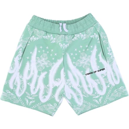 Heren trainingsbroek met bandanaprint short groen