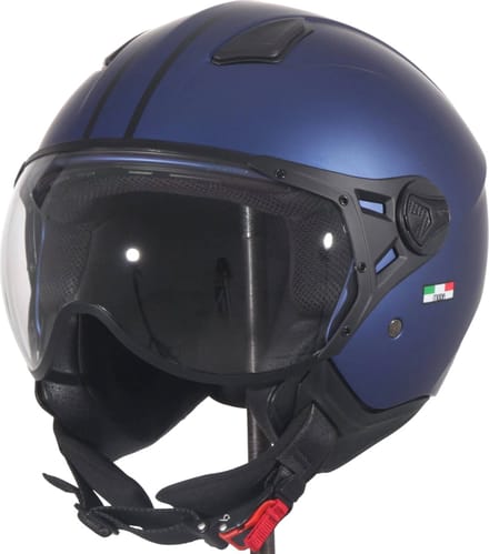 Vito Moda jethelm mat blauw M - scooterhelm snorfietshelm