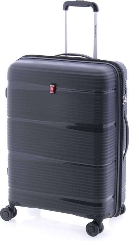 Gladiator Bionic Middelgrote Koffer - 65 cm - 65/80 liter - Expandable - TSA slot - Eco Friendly Recyclebaar PP - Zwart