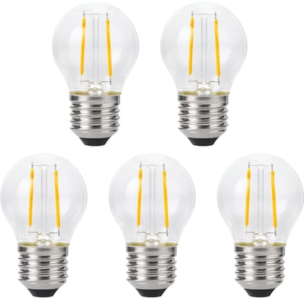 SPL E27 LED Lamp 2W Dimbaar - CRI 93 - Extra Warm Wit - LED Filament G45 - Vervangt 16W - 5 Stuks